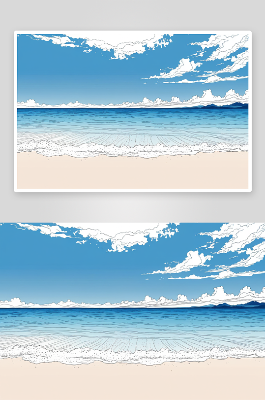 热带海滩海景蓝天背景图片
