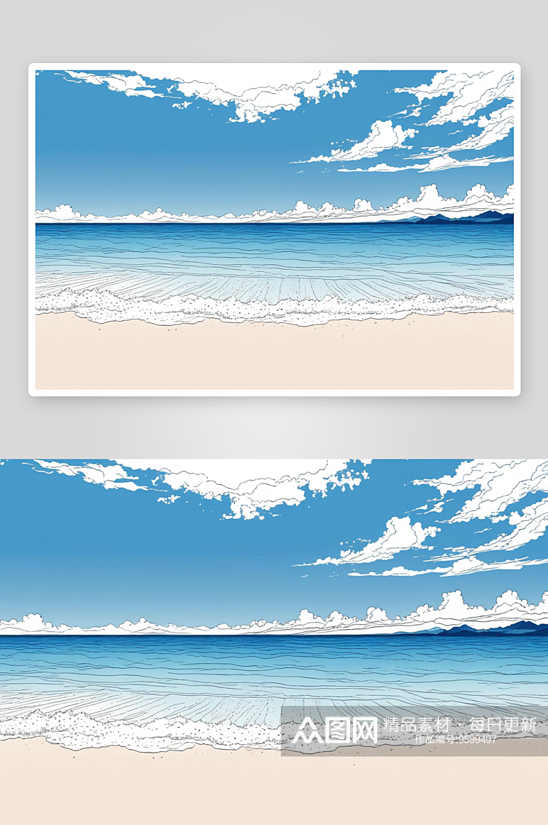 热带海滩海景蓝天背景图片素材