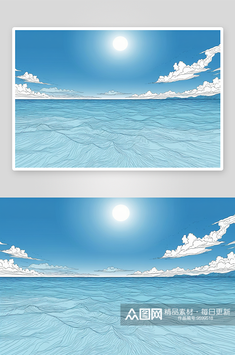 热带海景蓝天背景图片素材