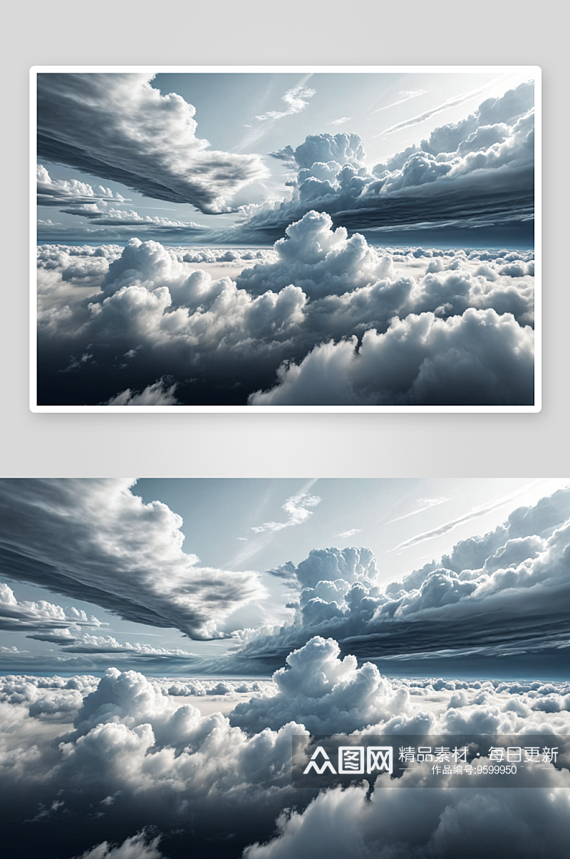 航拍空丁达尔效应多云天气图片素材