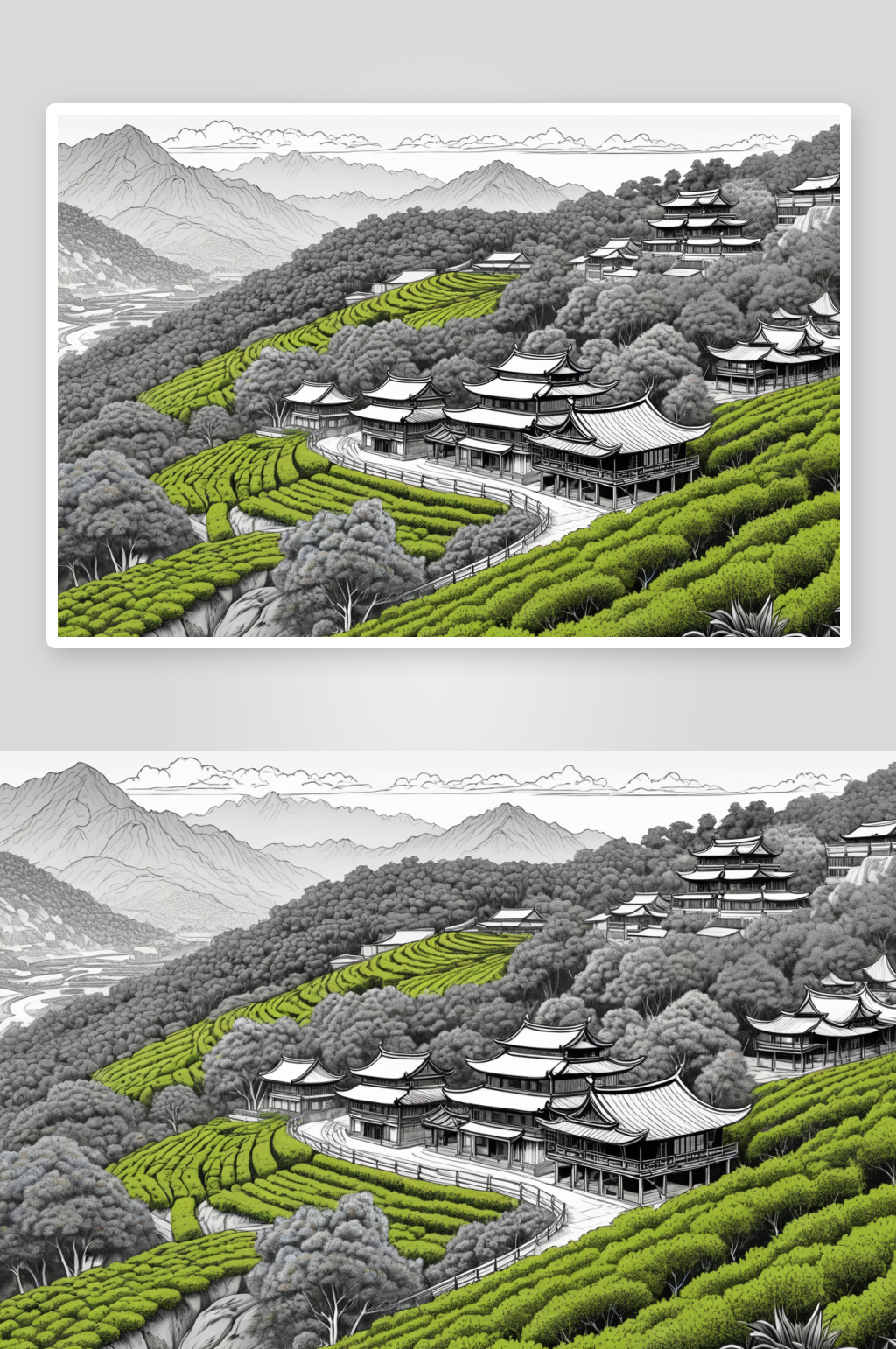 景迈山茶园村寨图片素材