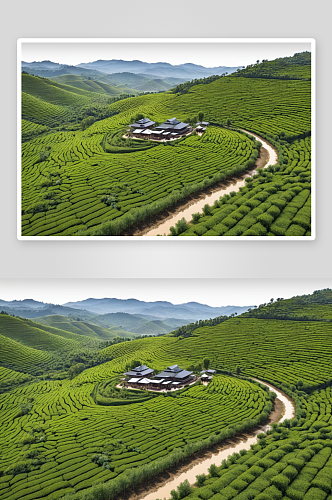 茶业航拍全景图片