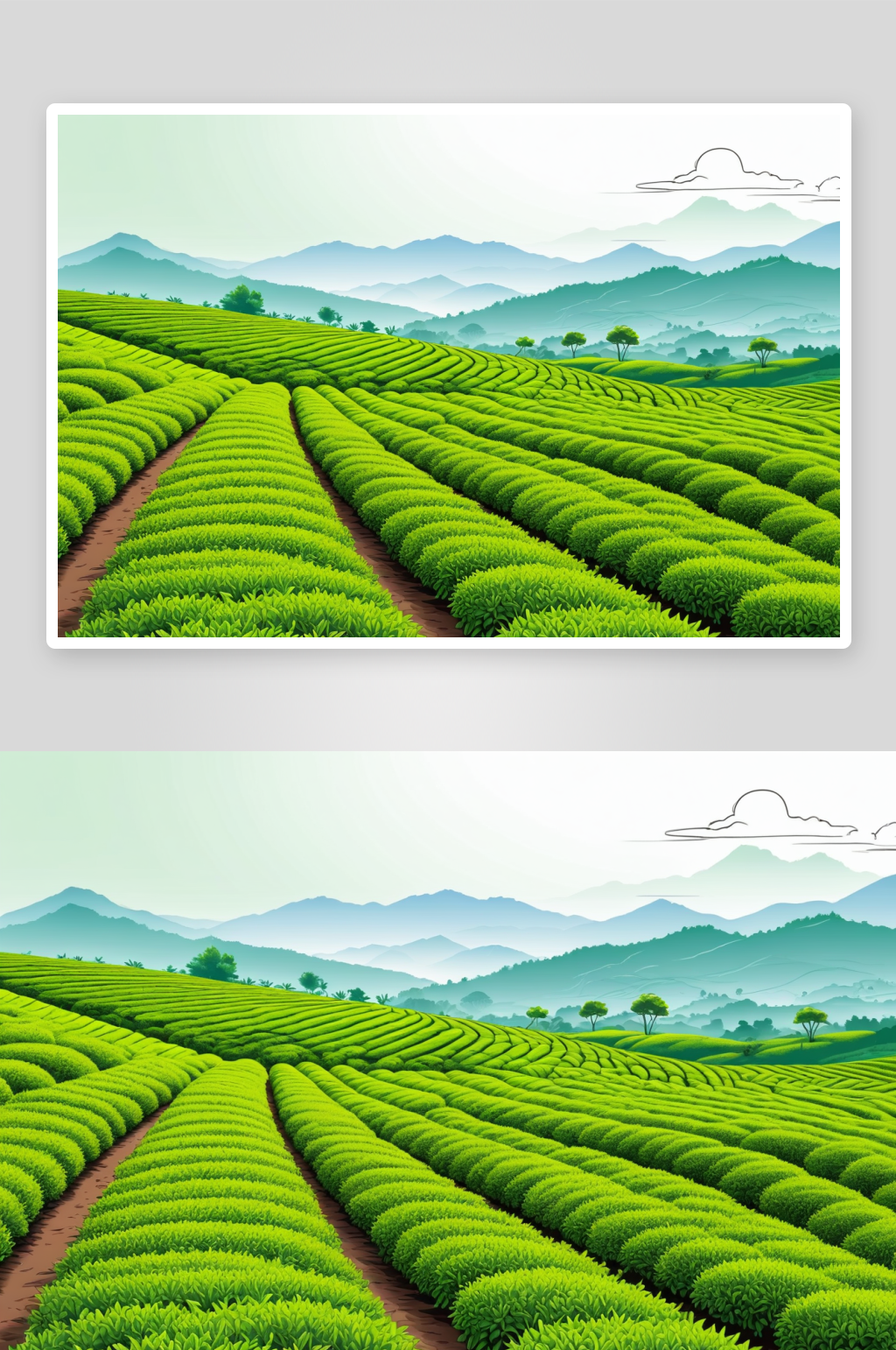 春天里绿色茶园图片素材
