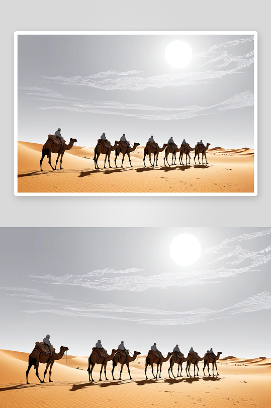 沙漠驼队宝藏寻宝骆驼沙丘荒凉图片
