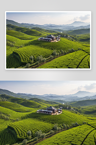 茶业航拍全景图片