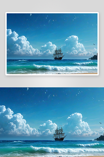 大海蓝天背景图片
