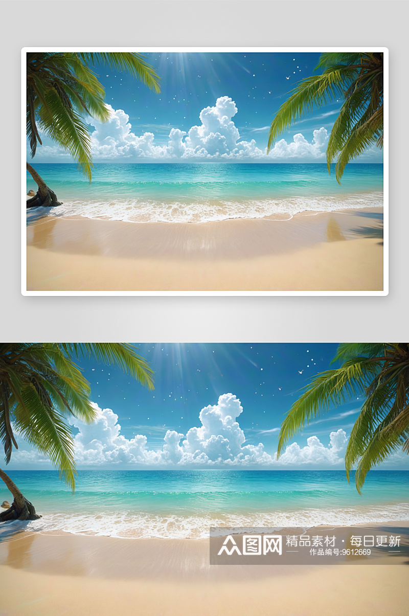 空旷热带海滩背景图片素材