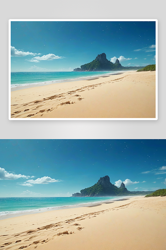 沙滩脚印孤独热带天堂天堂图片