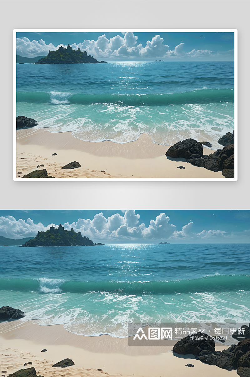 热带海滩海洋吊床白色沙滩吊床海滩图片素材