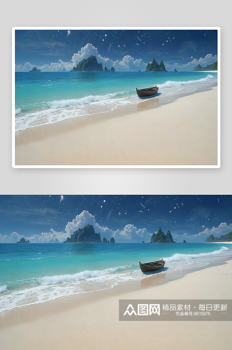 美丽热带海滩大海蓝天背景图片素材
