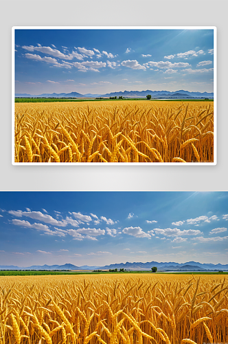 黄河岸边夏季种节气成熟小麦户外风光图片