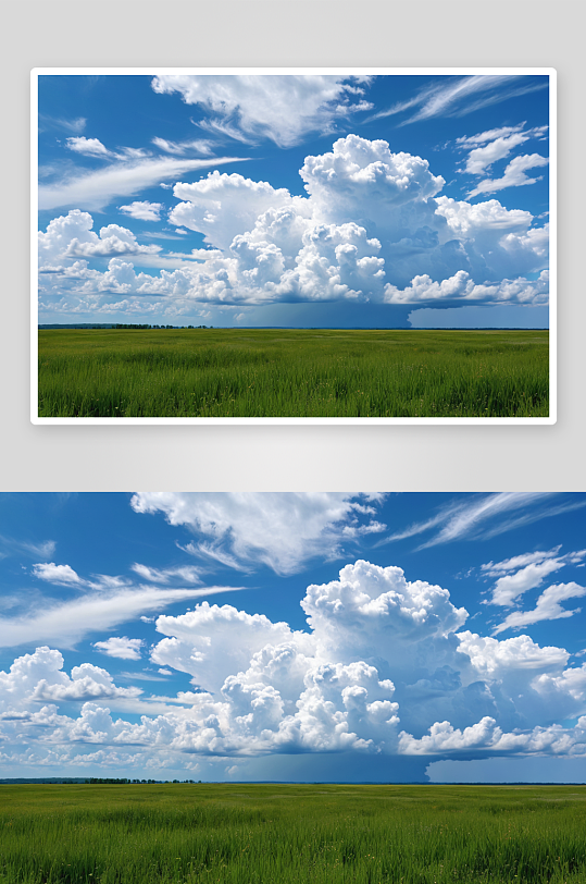 草原天空白云背景图片