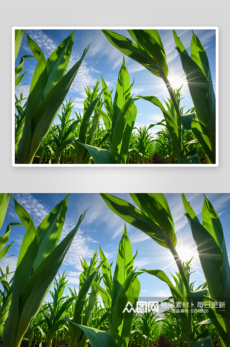 轻绿玉米地里生长玉米幼苗农田里种玉米图片素材