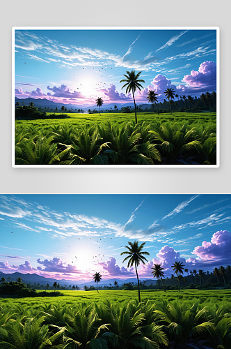 棕榈树天空风景图片