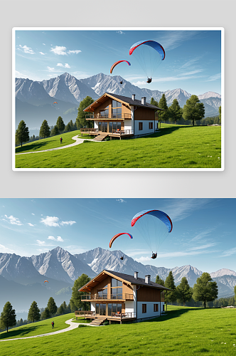 山滑翔伞度假木屋图片