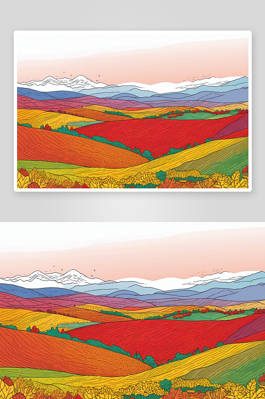 秋天色彩斑斓红土地图片