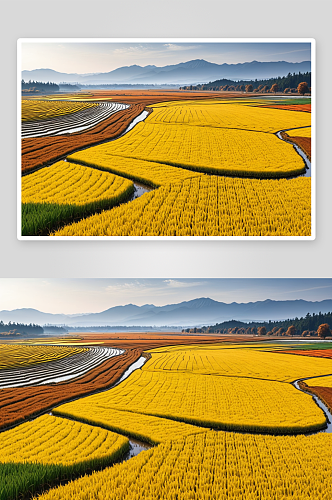 秋天稻田特写高清图片