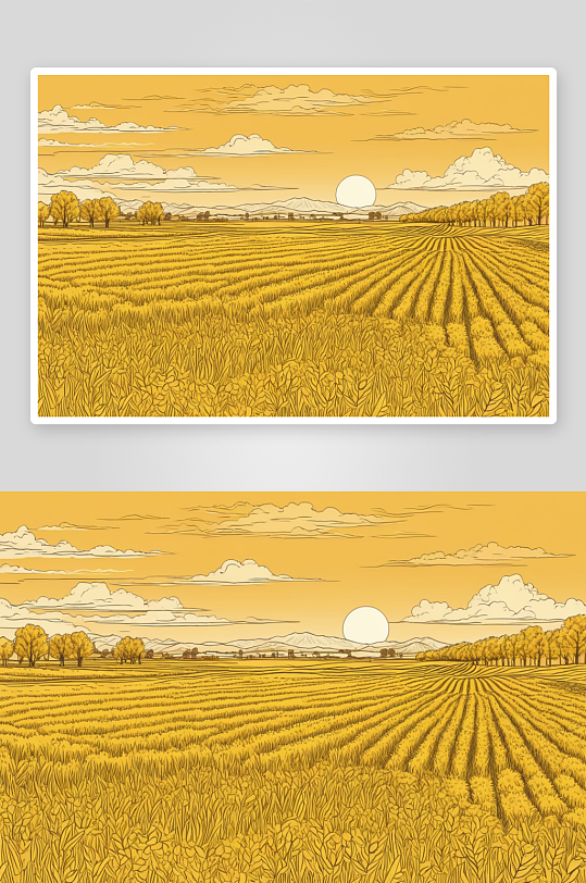 秋天成熟金黄色稻田自然风景图片