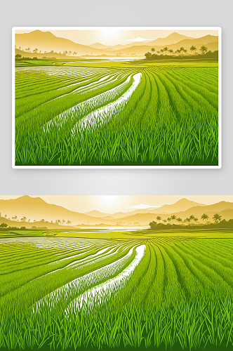 水稻植物稻田背景图片