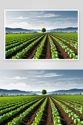 蔬菜种植地特写高清图片