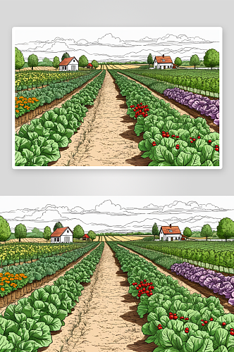 有蔬菜花卉大型乡村有机花园图片