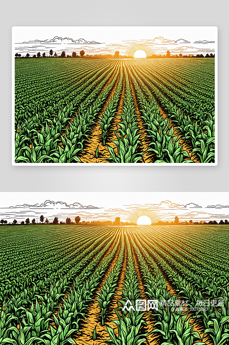 玉米地里晒玉米图片素材