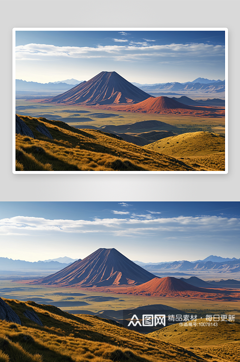 一座死火山山顶环图片素材