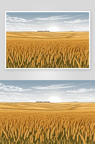 长着成熟小麦大片田地图片