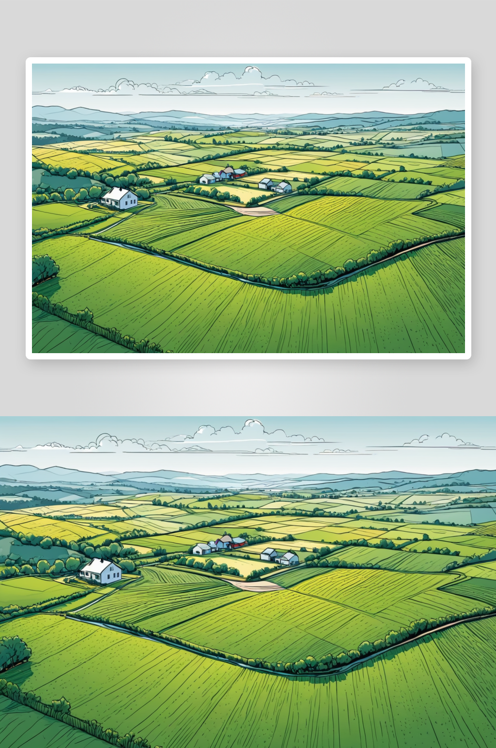 小农田高角度景观图片素材