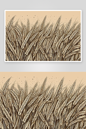 小麦收获成熟穗背景食物概念图片