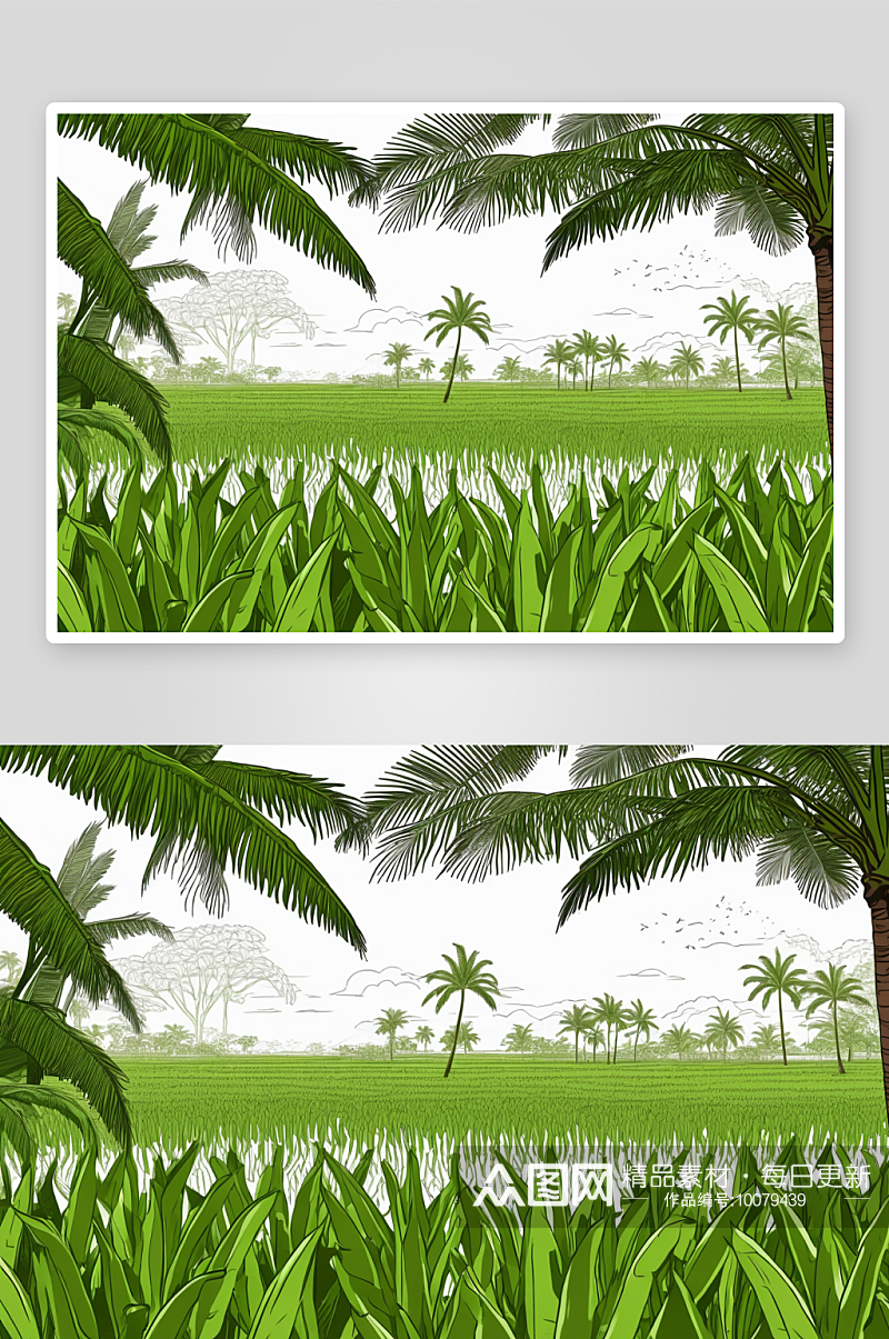 香蕉树背景水稻作物图片素材