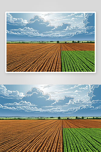 天空农业田地风景图片