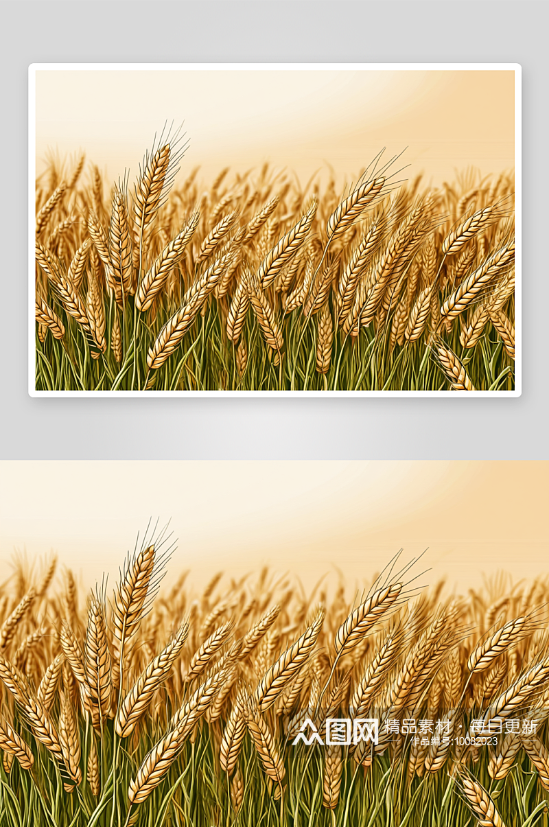 麦子熟了特写高清图片素材