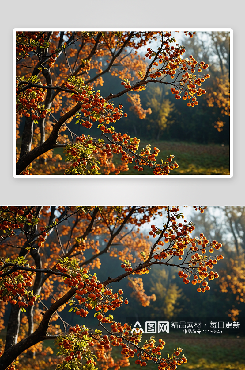 秋楂树高清特写图片素材