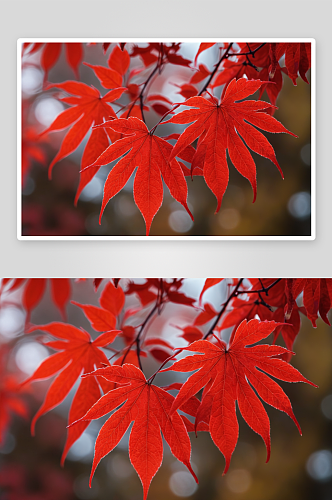 秋天寒露霜降时节爬山虎红叶特写图片