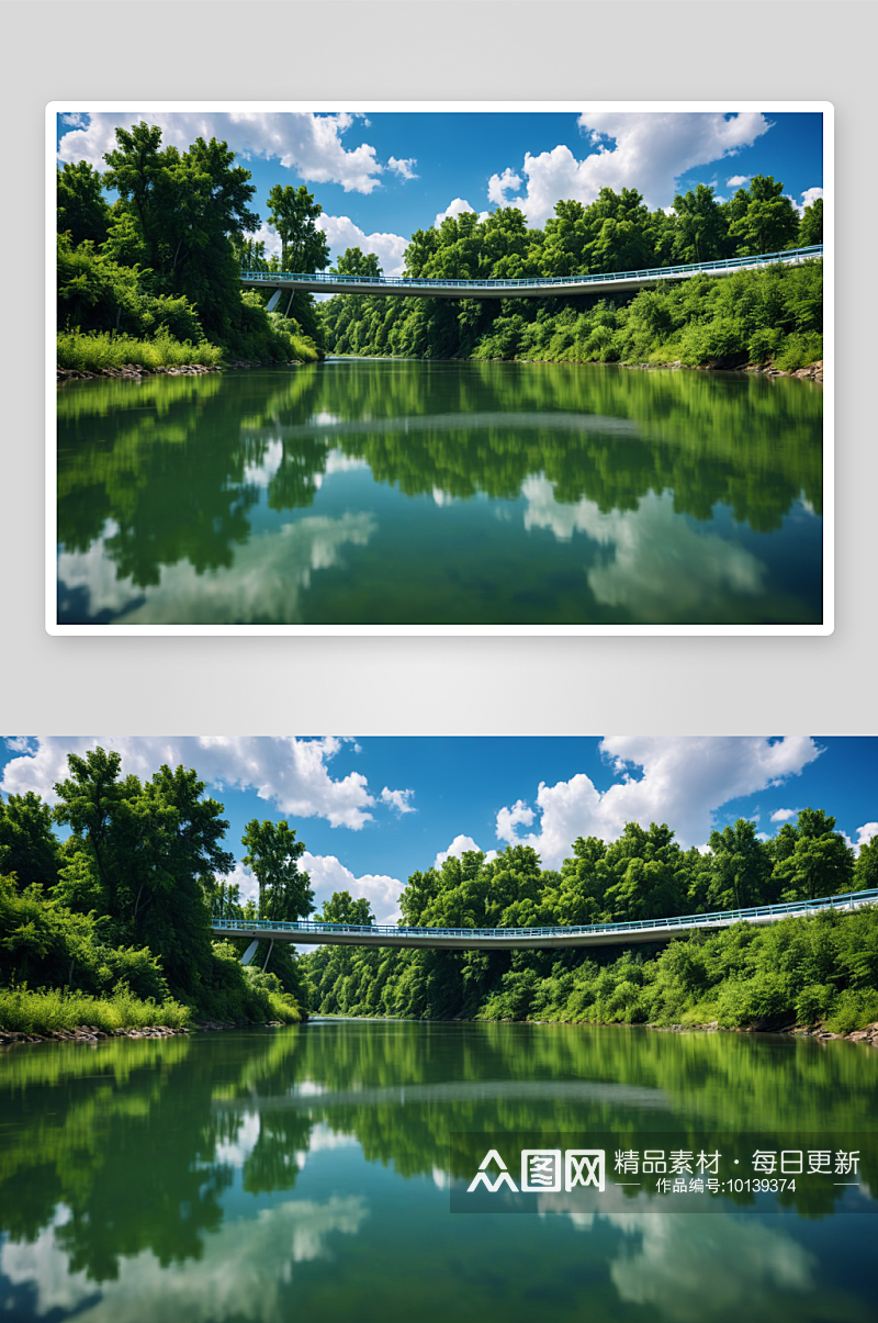 蓝天白云城景观道路河流房地产壁纸图片素材