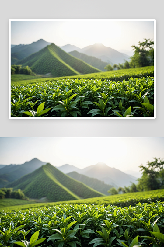 观察生长茶园绿茶叶子图片