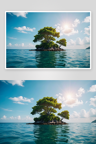 岛海树暑假放松树海图片