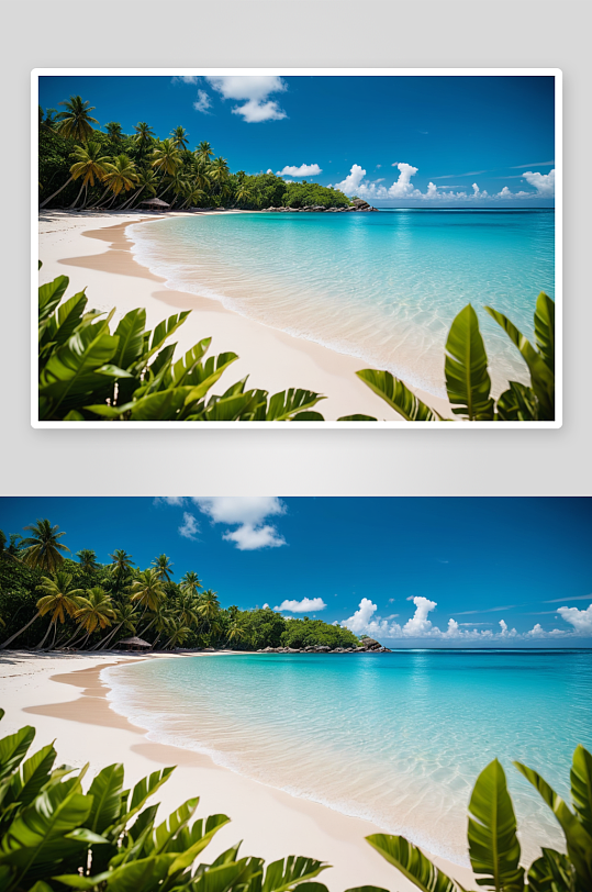 热带天堂海滩度假旅游背景图片