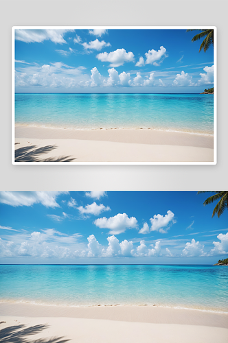 热带沙滩大海蓝天背景图片