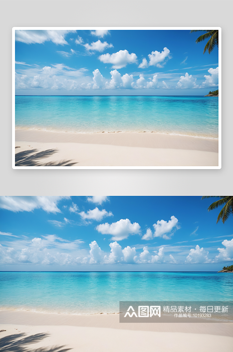 热带沙滩大海蓝天背景图片素材
