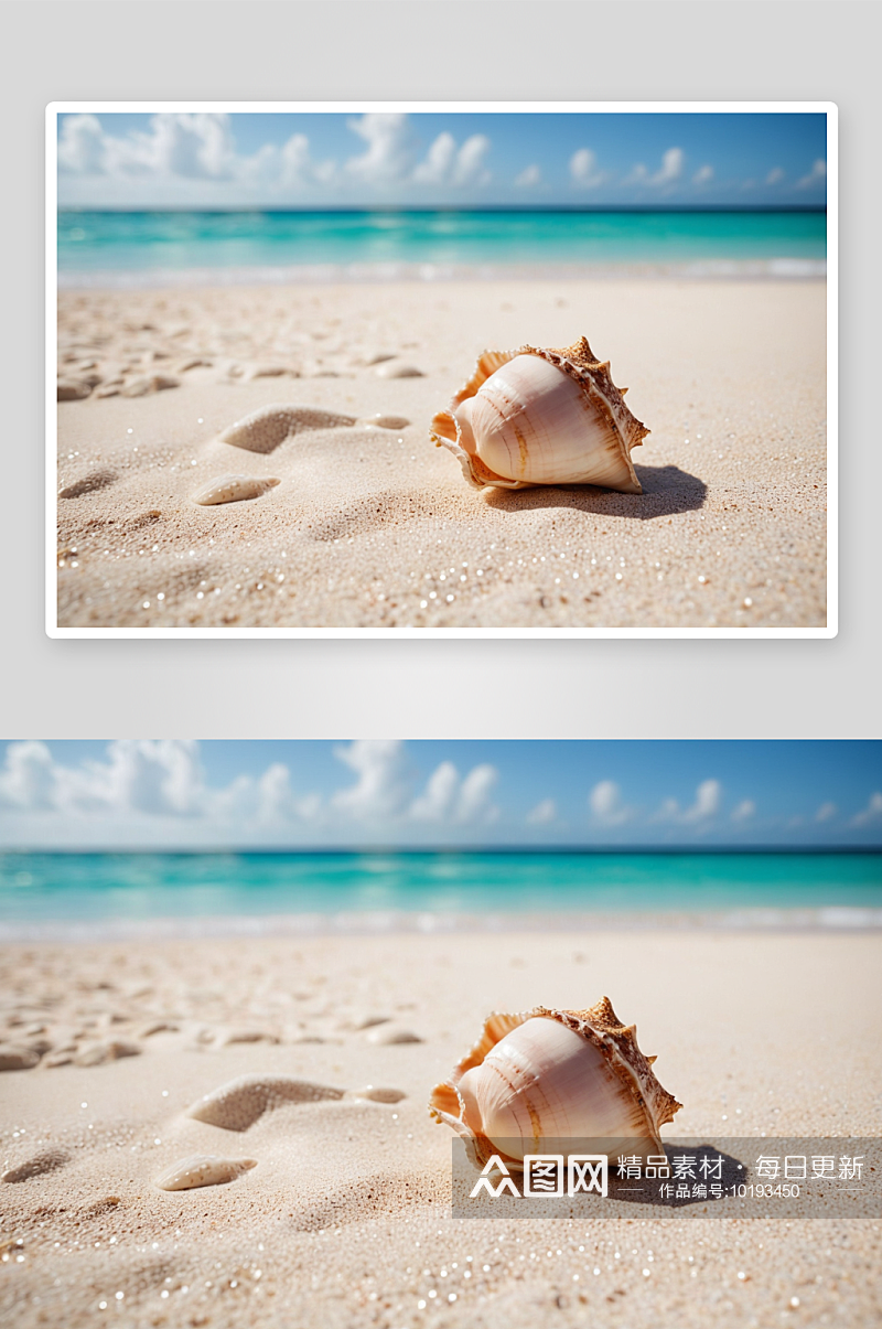 热带海滩海螺壳图片素材