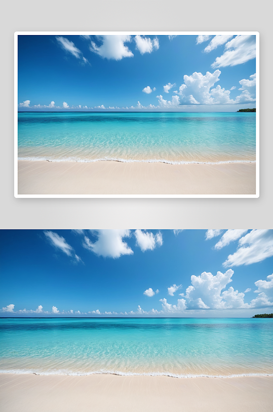 热带海滩海景蓝天背景图片