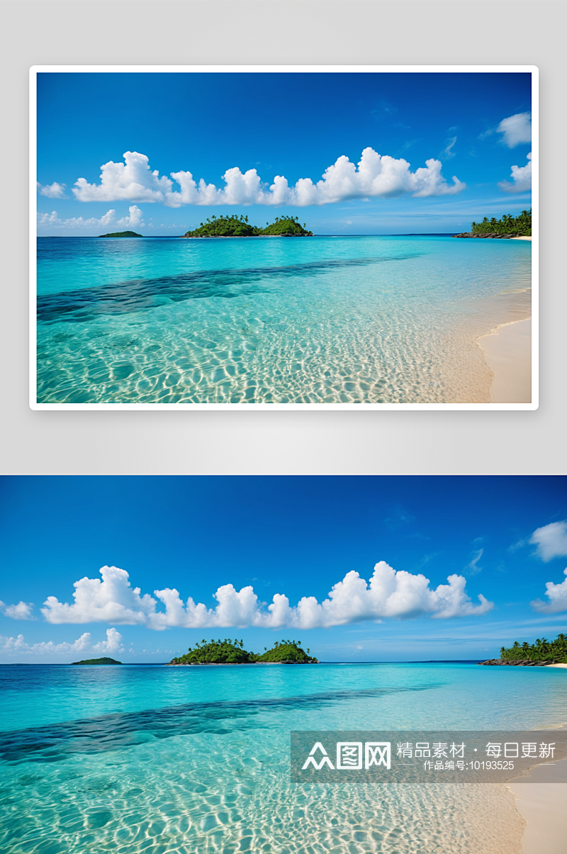 热带岛屿眺望洋图片素材