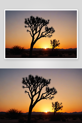 落日沙漠高清特写图片