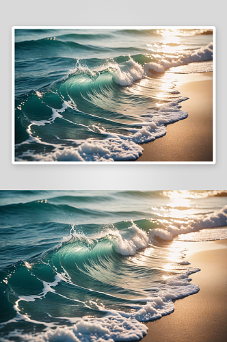 沙滩蓝海软浪图片