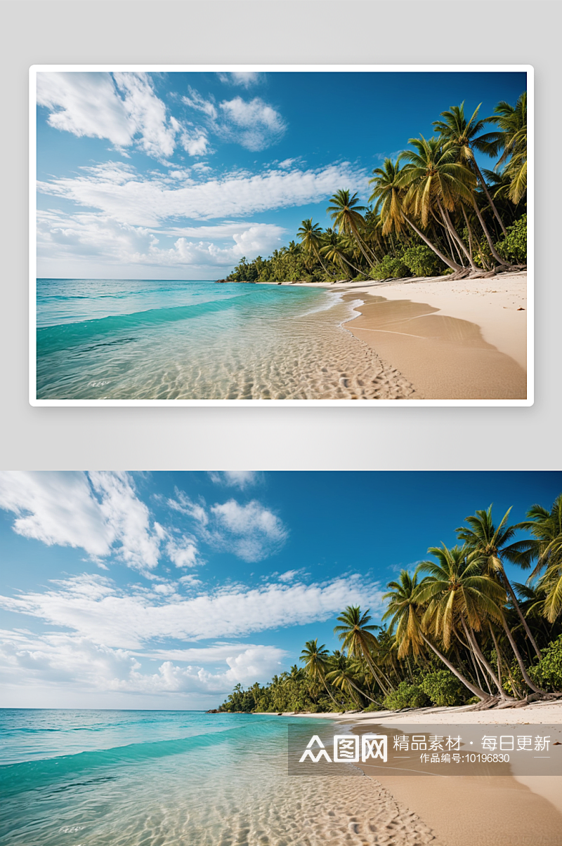 棕榈树热带海滩全景斯海滩图片素材