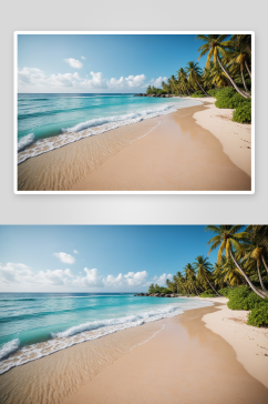 棕榈树热带海滩全景海滩图片