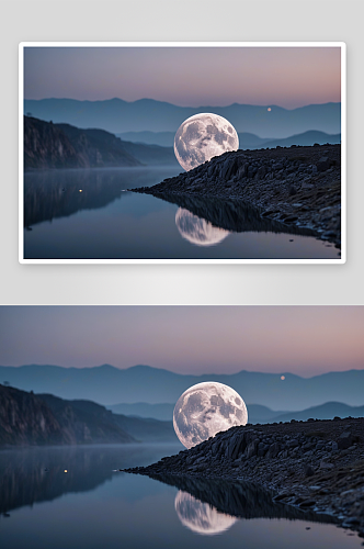 月亮弯高清特写图片