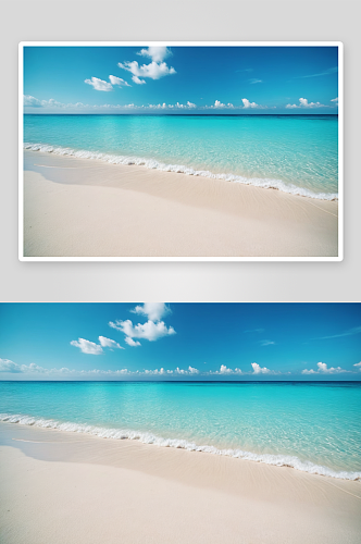异国情调沙滩蓝绿色大海蓝天背景图片